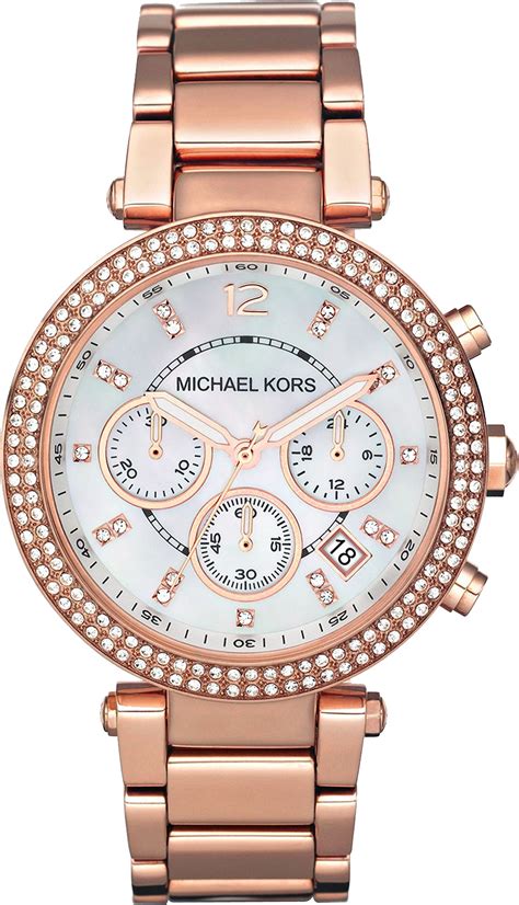 michael kors gold rose horloge|michael kors parker rose watch.